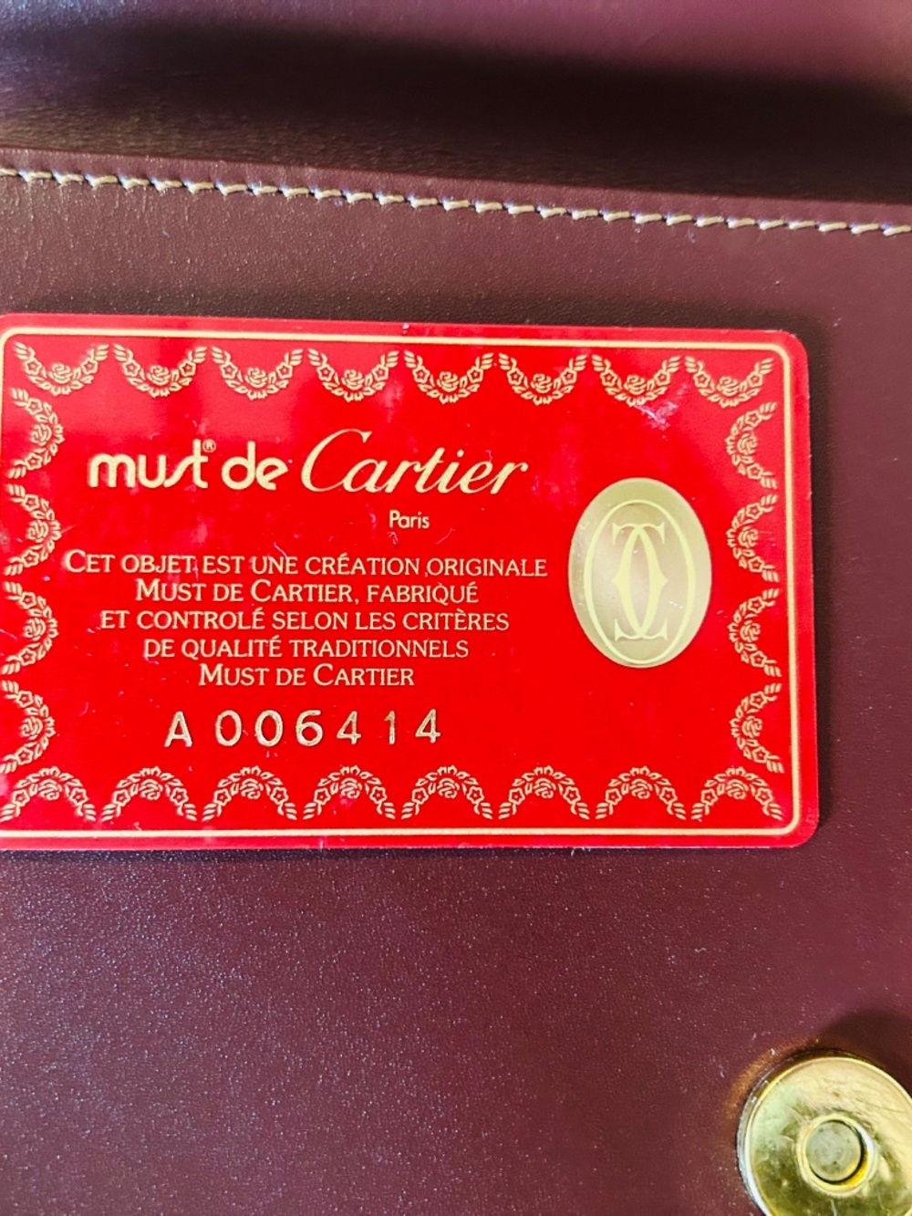 Cartier Leather Clutch. Beautiful, burgundy. New.  Can be used as shoulder bag. - Picture 4 of 16